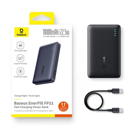 Powerbank à charge rapide sans fil Baseus MagPro 5000 mAh PD 20 W avec support magnétique - Noir