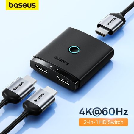 Adaptateur HDMI Baseus AirJoy 2en1 4K 60Hz – Coupleur HDMI Haute Définition | Abidjan Côte d’Ivoire
