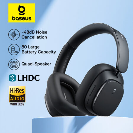 Casque Baseus H1i ANC 3D Original – Réduction de Bruit Active 100H Autonomie Bluetooth 5.3 | Disponible à Abidjan Livraison Rapide