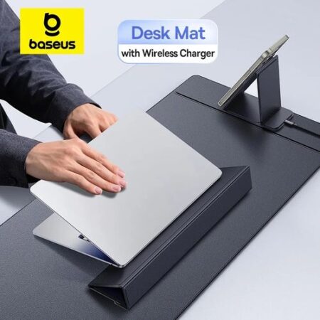 Tapis de Bureau Baseus 3-en-1 Original – Support PC + Repose-Poignets + Tapis Souris Premium | Disponible à Abidjan Livraison Rapide