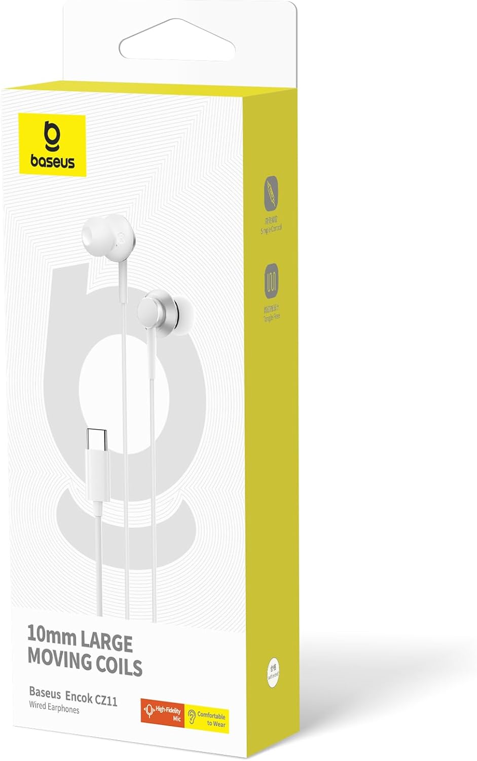 Écouteurs intra-auriculaires filaires Baseus USB-C blanc A00164300213-Z1 – Image 7