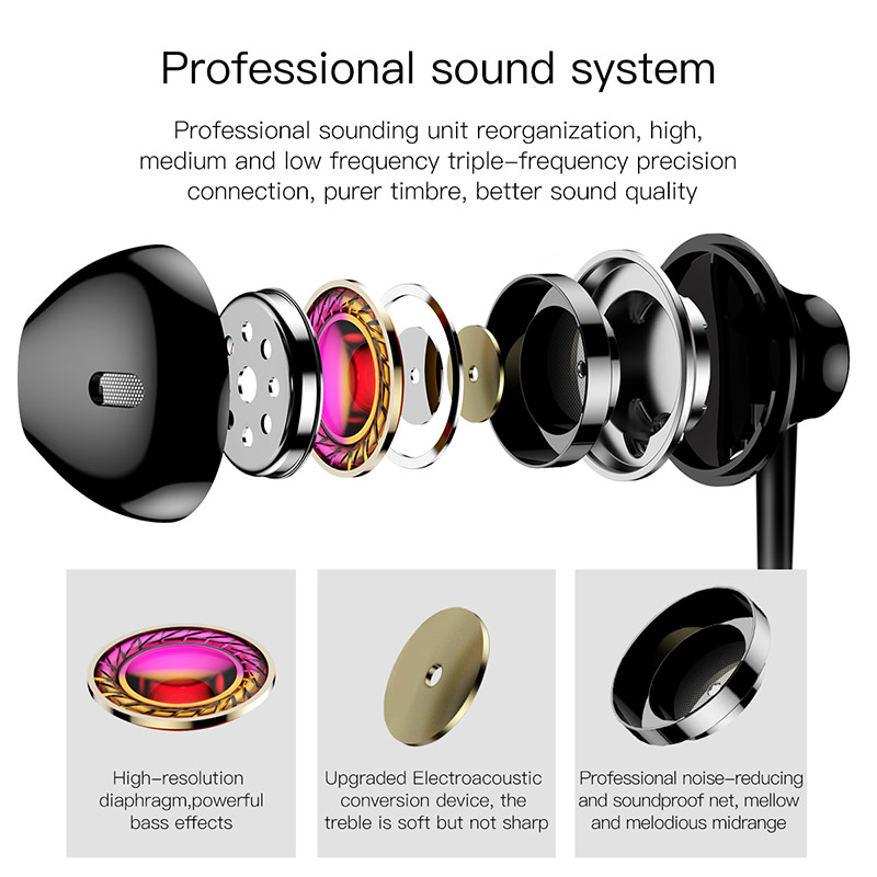 Écouteurs BASEUS H06 NOIR Avec Port Jack -NGH06-01 – Image 3