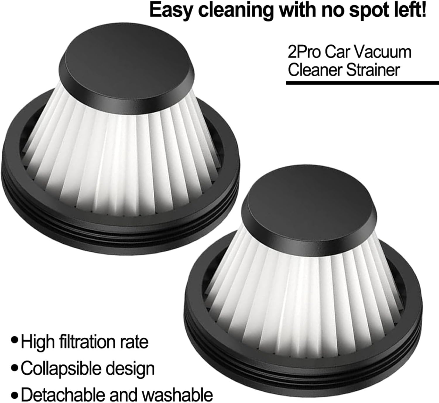 Lot de 2 filtres de rechange pour aspirateur à main Baseus A2 Pro, accessoires d'éléments filtrants, plastique – Image 2