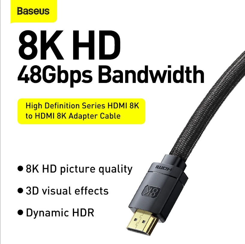 Câble adaptateur HDMI 8K vers HDMI 8K Baseus haute définition 1m CAKGQ-J01 – Image 6