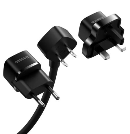 Multiprise Baseus PowerCombo Mini 1AC avec cordon d'alimentation de 1 m (adaptateurs de prise UE et Royaume-Uni inclus)
